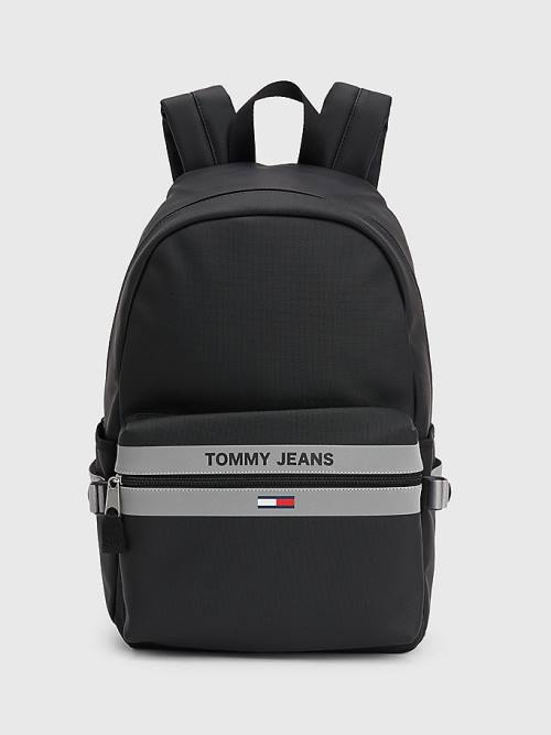 Black Tommy Hilfiger Essential Reflective Backpack Men\'s Bags | TH102DSV