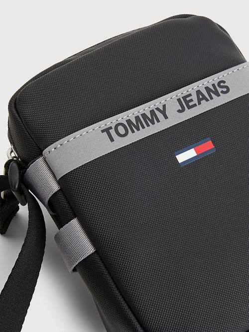 Black Tommy Hilfiger Essential Reflective Reporter Men's Bags | TH149SNO