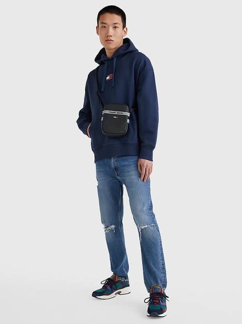 Black Tommy Hilfiger Essential Reflective Reporter Men's Bags | TH149SNO