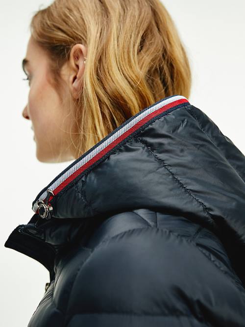 Black Tommy Hilfiger Essential Removable Hood Down Women's Jackets | TH891EOL