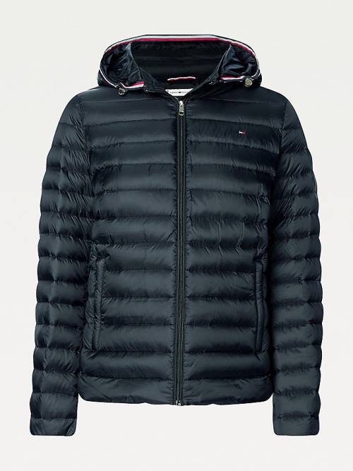 Black Tommy Hilfiger Essential Removable Hood Down Women's Jackets | TH891EOL