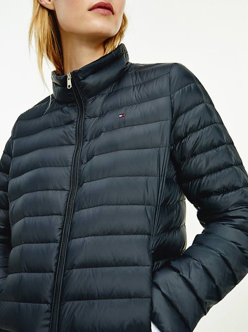 Black Tommy Hilfiger Essential Removable Hood Down Women's Jackets | TH891EOL