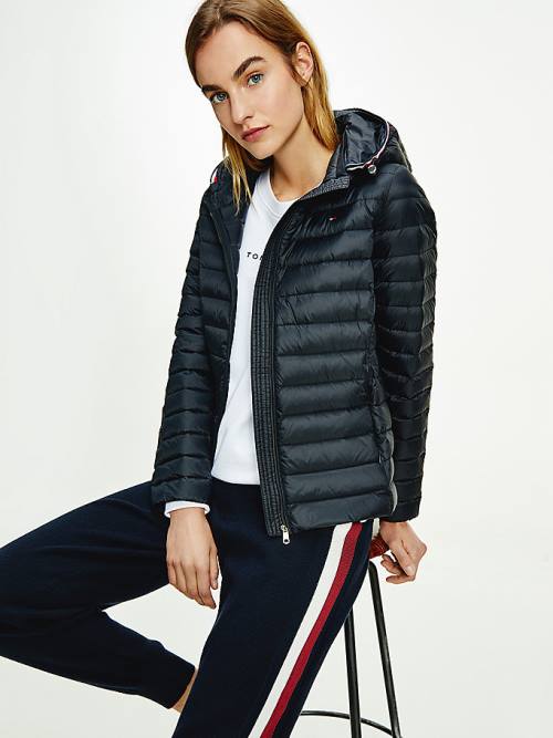 Black Tommy Hilfiger Essential Removable Hood Down Women\'s Jackets | TH891EOL