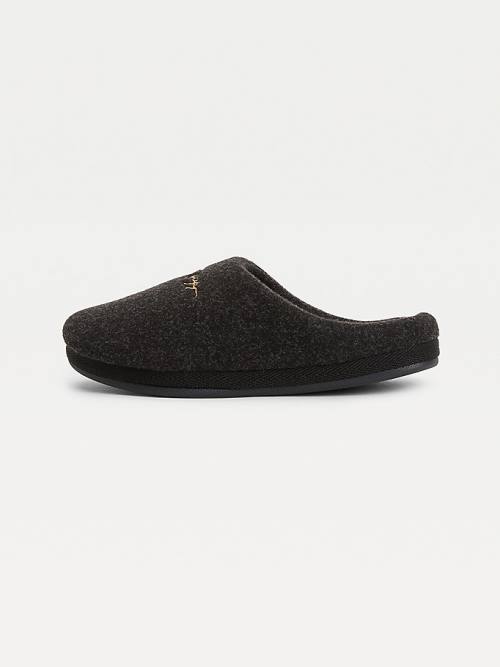 Black Tommy Hilfiger Essential Signature Home Women's Slippers | TH870DOA