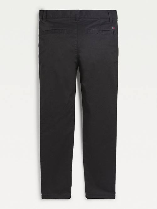 Black Tommy Hilfiger Essential Slim Fit Chinos Boys' Pants | TH938RMH