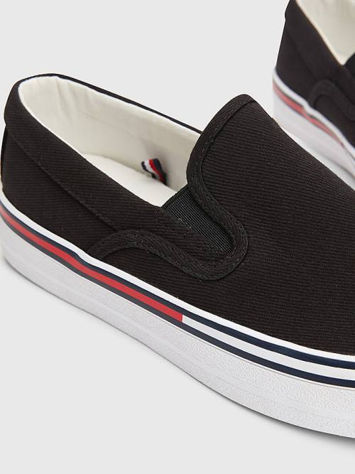 Black Tommy Hilfiger Essential Slip On Women's Sneakers | TH634YNP