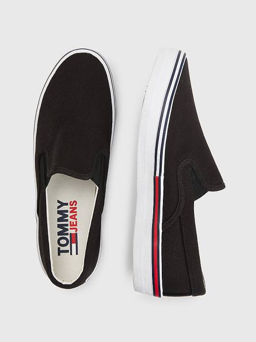 Black Tommy Hilfiger Essential Slip On Women's Sneakers | TH634YNP