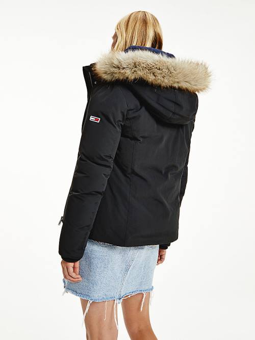 Black Tommy Hilfiger Essential Technical Down Women's Jackets | TH356TRN