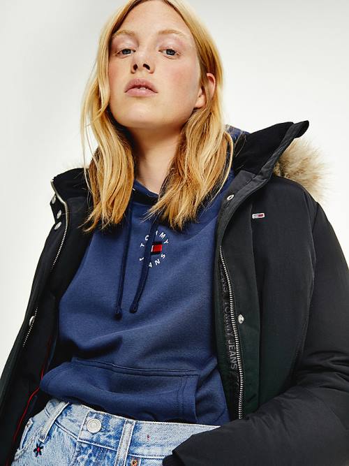 Black Tommy Hilfiger Essential Technical Down Women's Jackets | TH356TRN