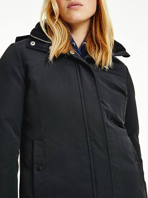 Black Tommy Hilfiger Essential Technical Down Women's Jackets | TH356TRN