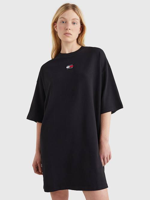 Black Tommy Hilfiger Essential Tommy Badge Mini Women\'s Dress | TH801OMP