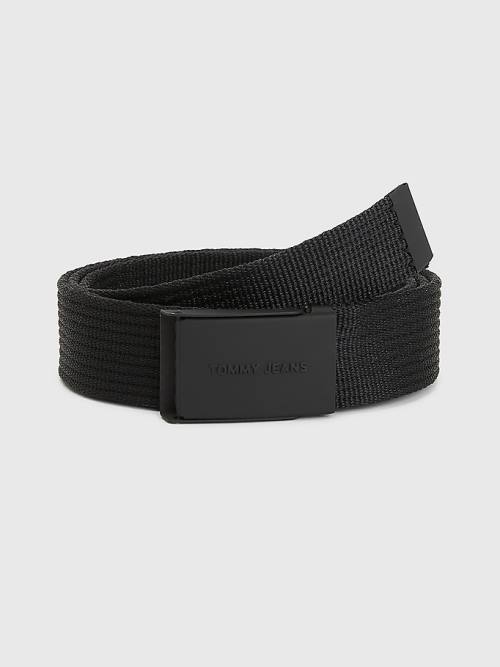 Black Tommy Hilfiger Essential Webbing Men\'s Belts | TH621LKC