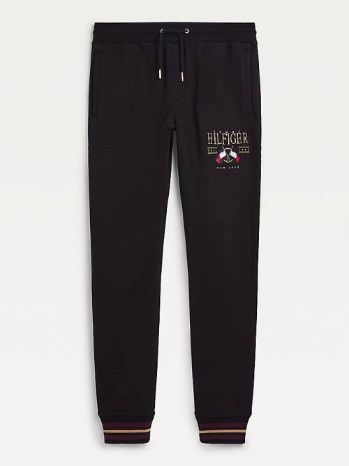 Black Tommy Hilfiger Exclusive Flag Logo Joggers Men's Pants | TH237NUX