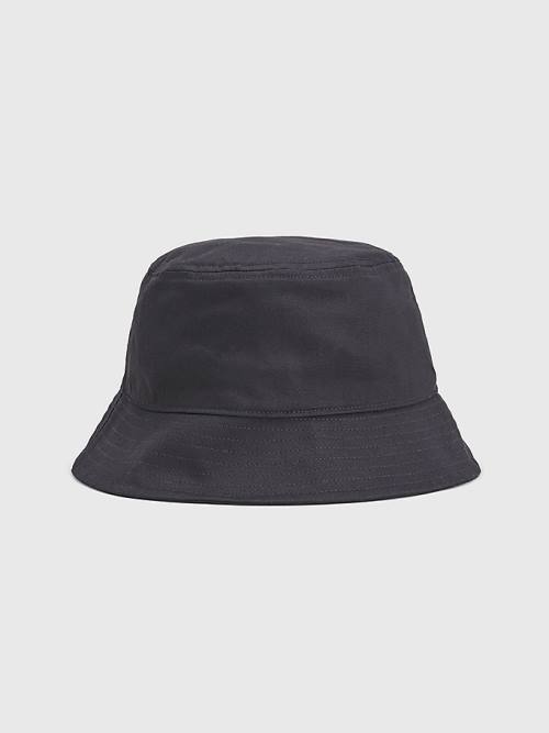 Black Tommy Hilfiger Flag Embroidery Bucket Men's Hats | TH251RYP