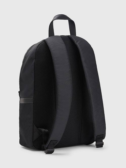 Black Tommy Hilfiger Flag Jacquard Backpack Men's Bags | TH081YGL