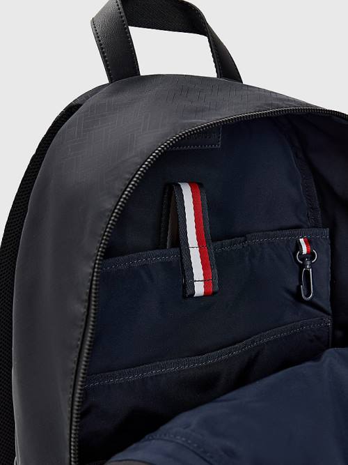 Black Tommy Hilfiger Flag Jacquard Backpack Men's Bags | TH081YGL