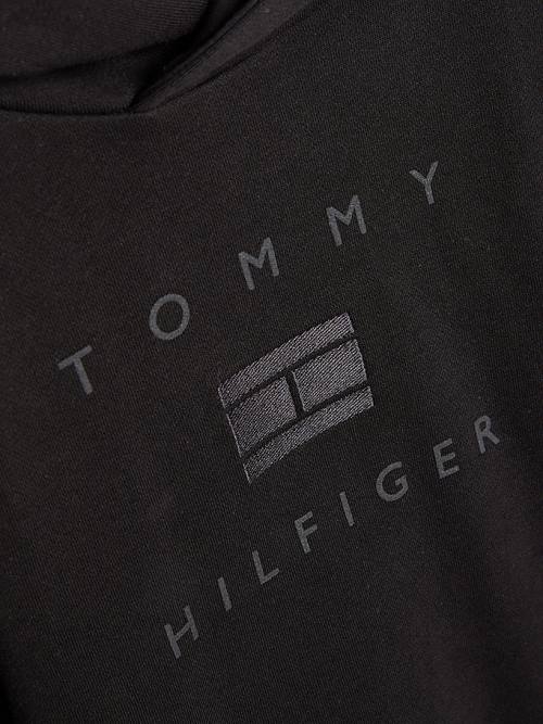 Black Tommy Hilfiger Flag Logo Boys' Hoodie | TH351OXE