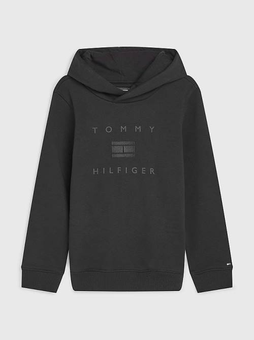 Black Tommy Hilfiger Flag Logo Boys\' Hoodie | TH351OXE