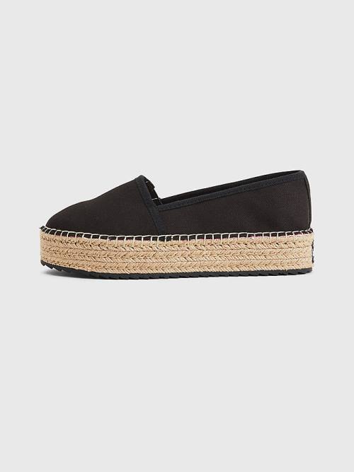 Black Tommy Hilfiger Flatform Espadrilles Women's Loafers | TH189KAR