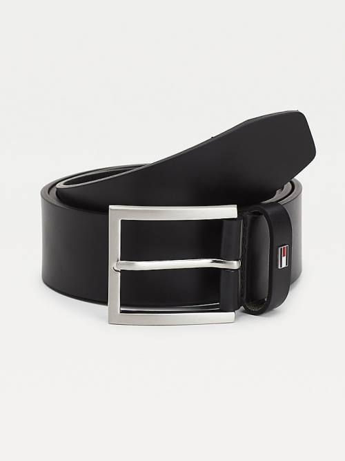 Black Tommy Hilfiger Hampton Leather Men\'s Belts | TH421RZM