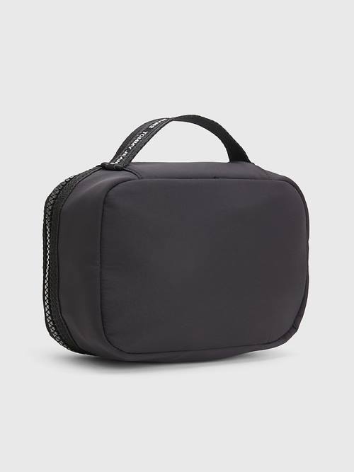 Black Tommy Hilfiger Hanging Travel Washbag Men's Bags | TH837FUE