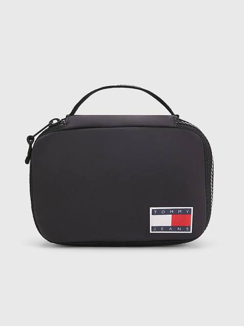 Black Tommy Hilfiger Hanging Travel Washbag Men\'s Bags | TH837FUE