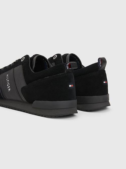 Black Tommy Hilfiger Iconic Lace-Up Men's Sneakers | TH485XGC