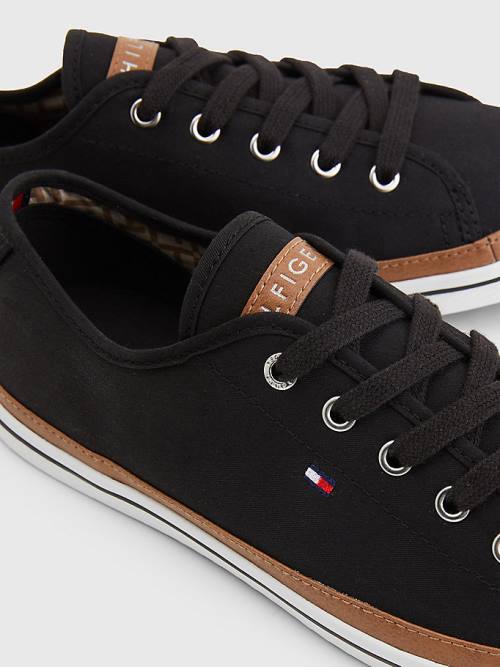 Black Tommy Hilfiger Iconic Logo Women's Sneakers | TH810PVT