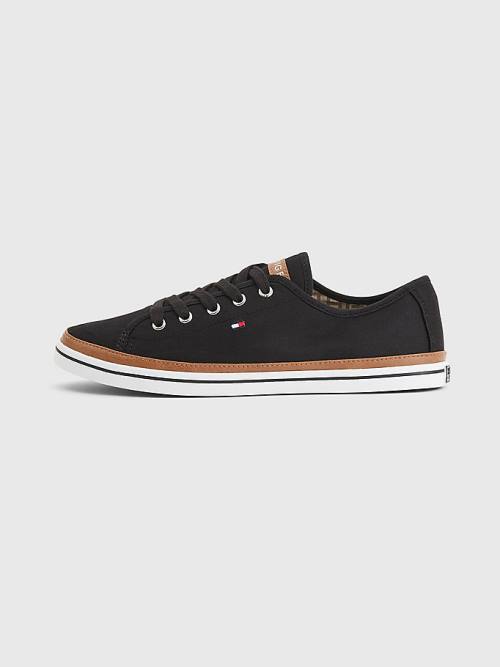 Black Tommy Hilfiger Iconic Logo Women's Sneakers | TH810PVT