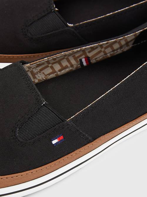 Black Tommy Hilfiger Iconic Slip-On Women's Sneakers | TH328RLB