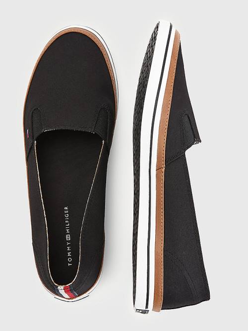 Black Tommy Hilfiger Iconic Slip-On Women's Sneakers | TH328RLB