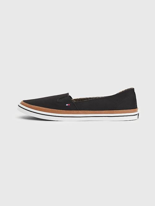 Black Tommy Hilfiger Iconic Slip-On Women's Sneakers | TH328RLB