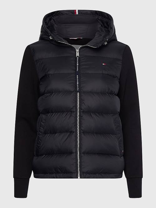 Black Tommy Hilfiger Knit Mix Down-Filled Women's Jackets | TH478RXD