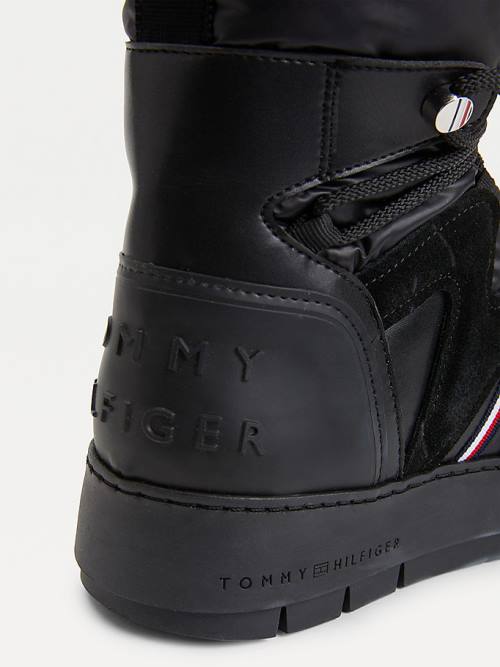 Black Tommy Hilfiger Lace-Up Snow Women's Boots | TH902SJE