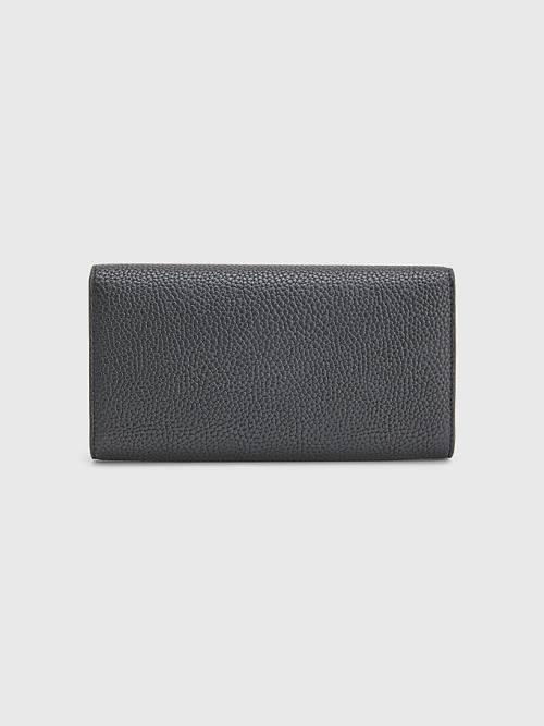 Black Tommy Hilfiger Large Flap Women's Wallets | TH387WSD