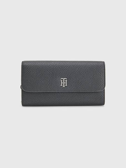 Black Tommy Hilfiger Large Flap Women\'s Wallets | TH387WSD