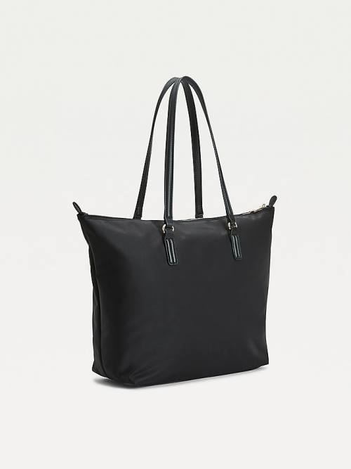 Black Tommy Hilfiger Large Recycled Tote Women's Bags | TH831QCJ