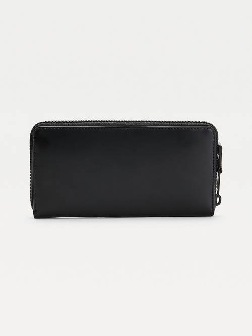 Black Tommy Hilfiger Large Zip-Around Women's Wallets | TH235ORJ