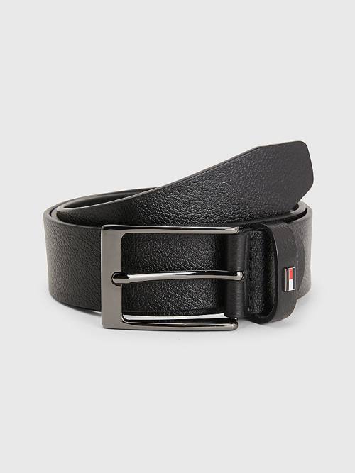 Black Tommy Hilfiger Layton Adjustable Leather Men\'s Belts | TH076XDU