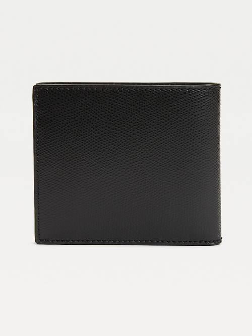 Black Tommy Hilfiger Leather Credit Card Men's Wallets | TH317DCN