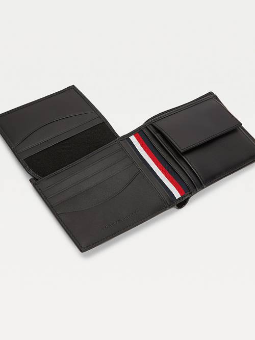 Black Tommy Hilfiger Leather Credit Card Men's Wallets | TH317DCN