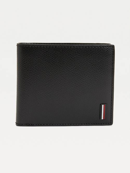 Black Tommy Hilfiger Leather Credit Card Men\'s Wallets | TH317DCN