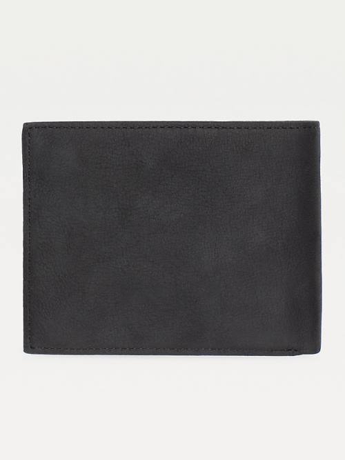 Black Tommy Hilfiger Leather Credit Card Men's Wallets | TH576JDA