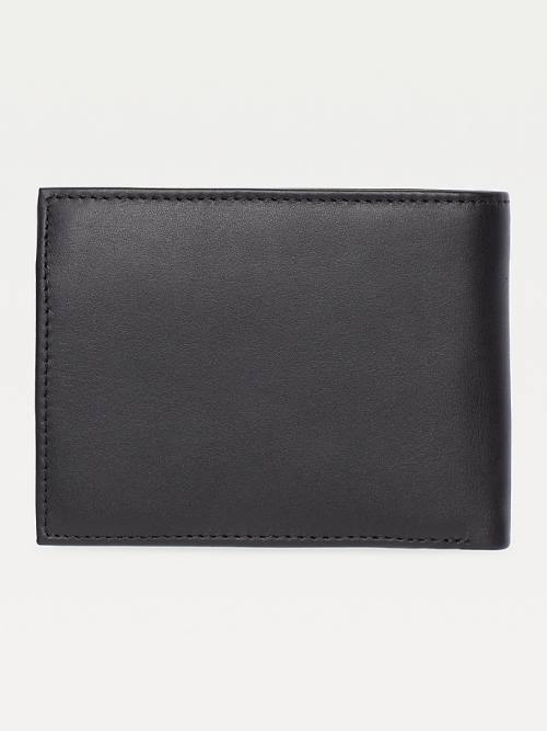 Black Tommy Hilfiger Leather Flap Men's Wallets | TH861HLA