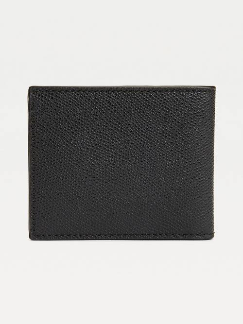 Black Tommy Hilfiger Leather Small Credit Card Men's Wallets | TH581DOE