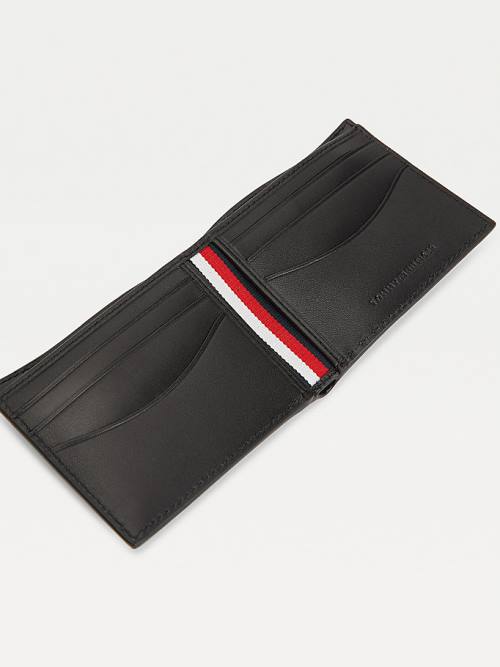 Black Tommy Hilfiger Leather Small Credit Card Men's Wallets | TH581DOE