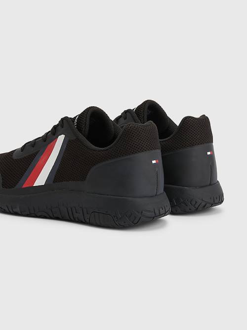 Black Tommy Hilfiger Lightweight Knit Men's Sneakers | TH194ZIL