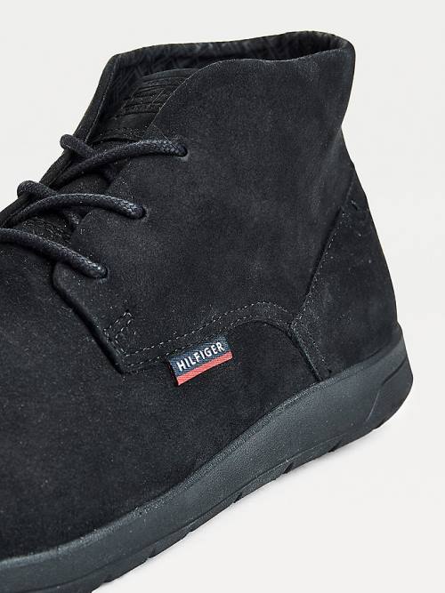 Black Tommy Hilfiger Lightweight Nubuck Hybrid Men's Boots | TH075PRE