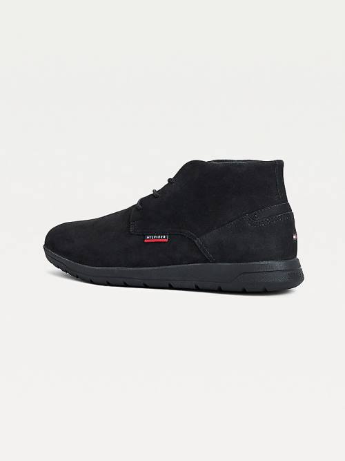 Black Tommy Hilfiger Lightweight Nubuck Hybrid Men's Boots | TH075PRE