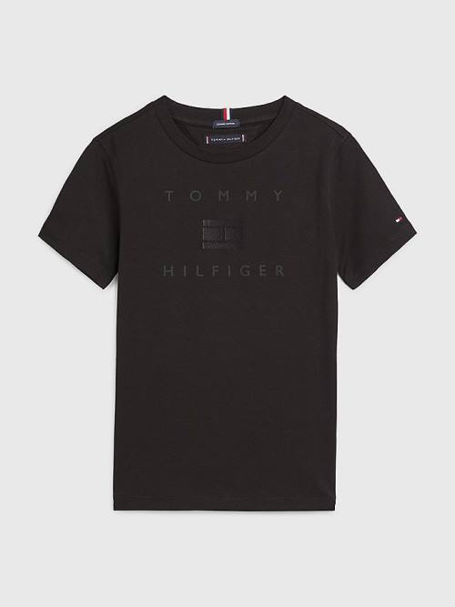 Black Tommy Hilfiger Logo Boys\' T Shirts | TH035IWU